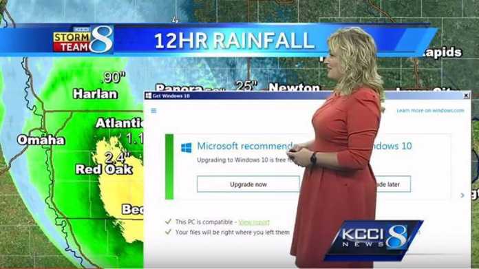 Windows-10-Upgrade-Meldungkommt beim Wetterbericht reingeschneit