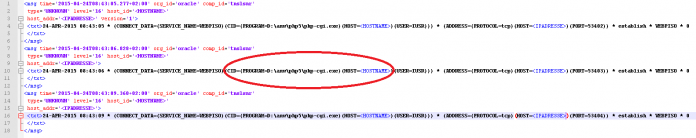 Ein Beispiel einer TNSLISTENER XML-Log-Datei