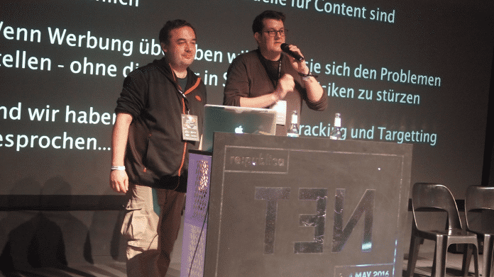  Frank Rieger (l.) und Thorsten Schröder auf der re:publica