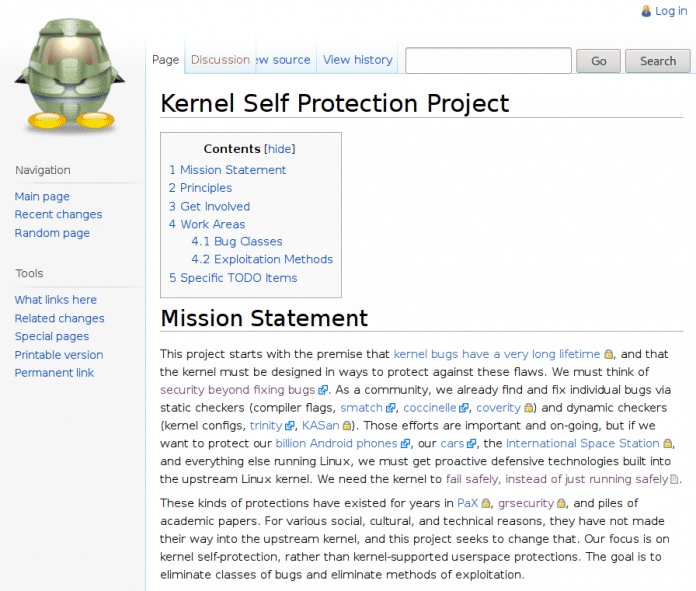 Kernel Self Protection Project