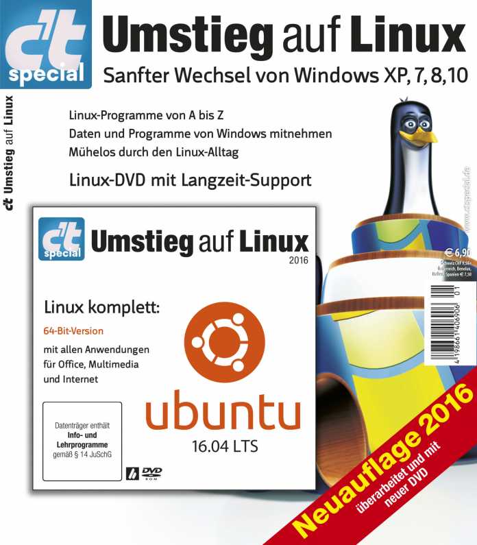 Das c't Special &quot;Umstieg auf Linux&quot; kommt mit bootfähiger DVD, mit der man Ubuntu direkt starten bzw. ausprobieren kann, ohne dass das installierte System verändert wird.