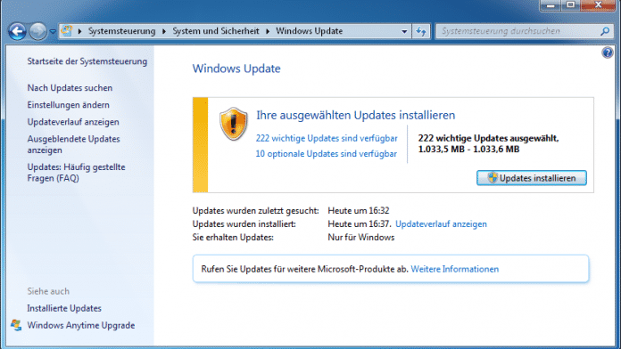Windows 7 und 8.1: Updates künfitg als kumulative Rollup-Pakete