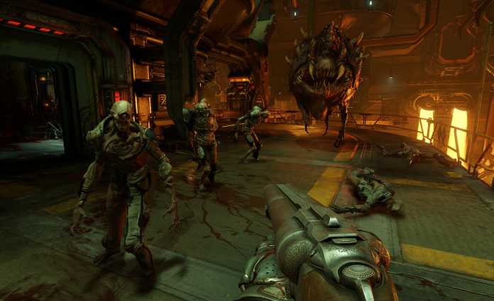 Doom VR ist keine simple Schießbude, sondern erlaubt spielern, sich in ähnlich großen Leveln mit den Monstern in Getümmel zu stürzen wie in der normalen Desktop-Version.