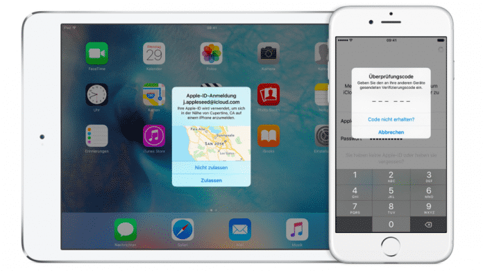 Zwei-Faktor-Authentifizierung auf iPhone und iPad