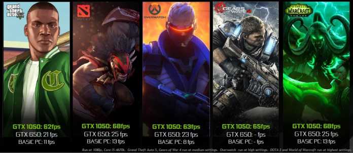 Nvidia verspricht: GTA V läuft auf der GTX 1050 mit über 60 fps bei mittlerer Detailstufe.