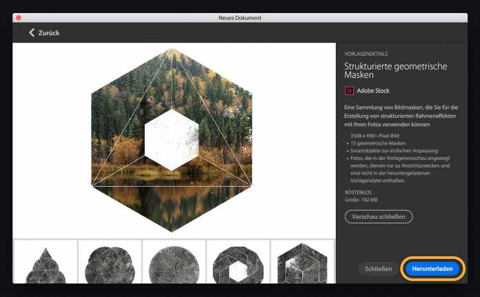 Adobe Stock bietet in Zukunft nicht nur Bilder, sondern auch Design-Vorlagen für Photoshop und Illustrator an.