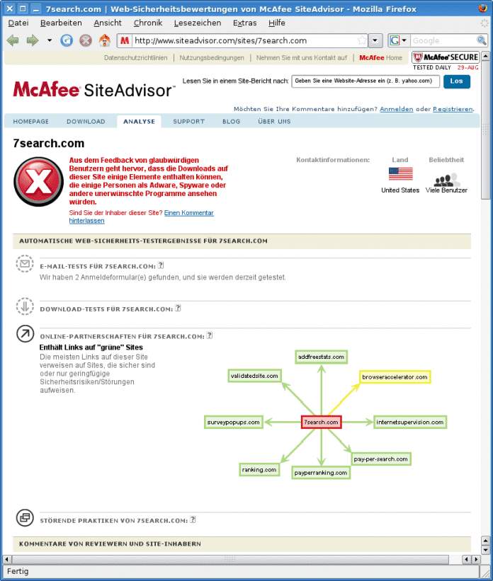 SiteAdvisor zu 7search.com
