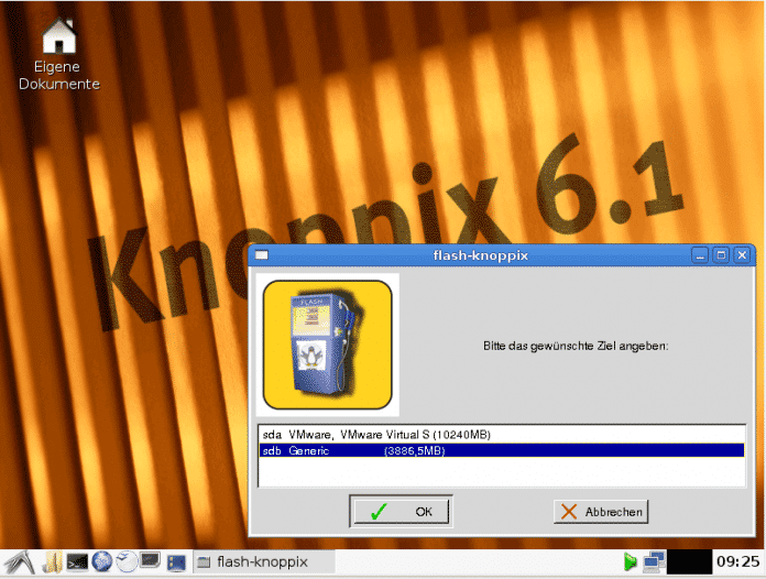 Knoppix 6.1: schlanker LXDE-Desktop, läuft vom USB-Stick
