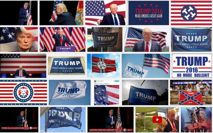 Was Google so bei der Suche nach &quot;Trump Flag&quot; findet...