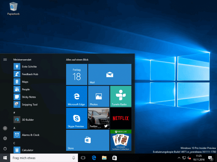 Neue Windows-10-Vorabversion 14971