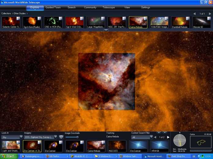 Screenshot des WorldWide Telescope