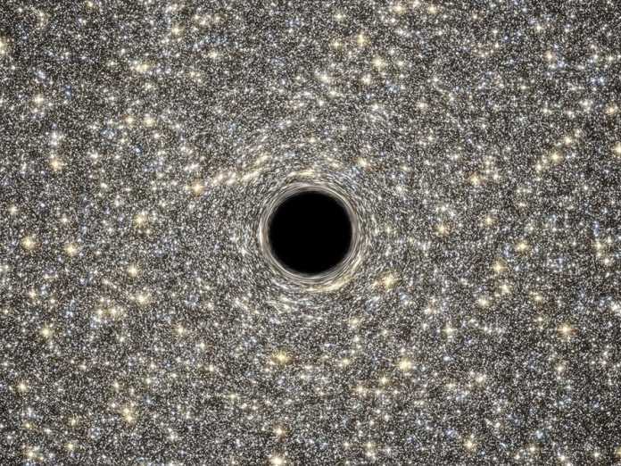 Illustration eines supermassiven Schwarzen Lochs.