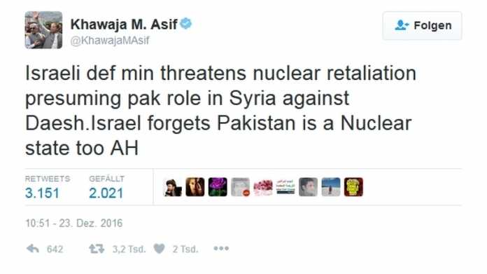 Nach gefälschtem Artikel: Pakistan droht Israel mit Atomschlag