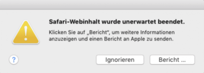 Mac-Nutzer können den Fehlerbericht jeweils an Apple senden.
