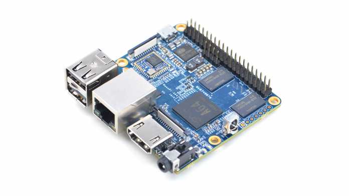 Ein blaues Board, der Friendly ARM Nano Pi A64