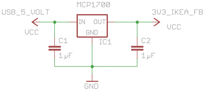 Tradfri: Schaltplan Spannungsversorgung für das ESP8266-Internet-Gateway