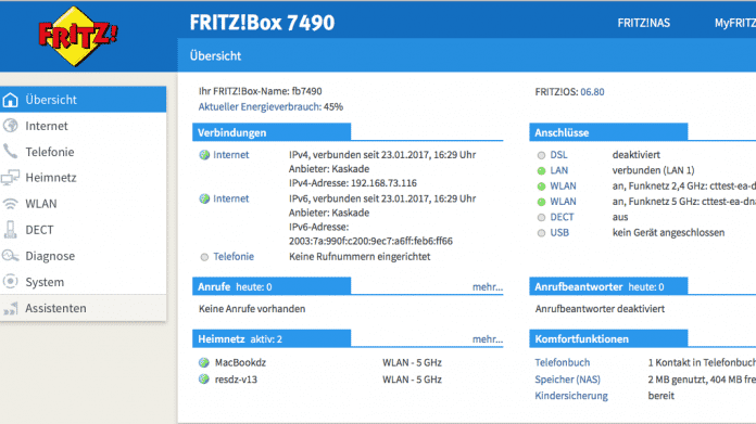 FritzOS: Version 6.80 nun auch für das Modell 7490 erhältlich