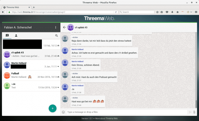 Auf die Inhalte der Ende-zu-Ende-verschlüsselten Threema-Chats kann man nun optional auch im Browser zugreifen.