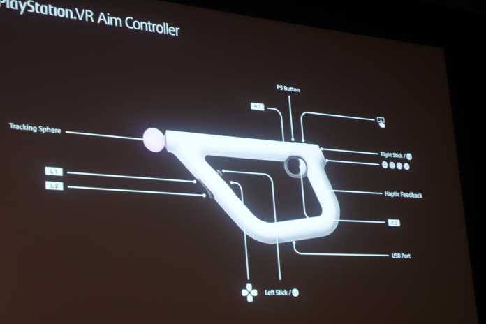 Der PS VR Aim Controller übersetzt die Bewegungen des Spielers 1:1 in den VR-Shooter Farpoint.