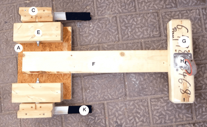 Übersicht der verwendeten Holzteile des Hoverboard-Aufsatzes