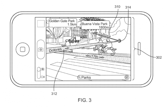 Apple hält ein Patent für &quot;Augmented Reality Maps&quot;.