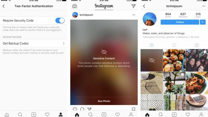 Instagram bringt Zwei-Faktor-Authentifizierung und Blur-Filter für anstößige Bilder