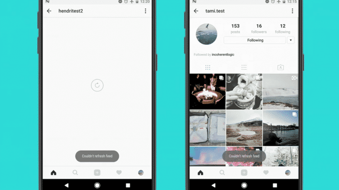 Ist die Instagram-App offline, ist nicht viel zu sehen (links). Ein Offline-Modus sorgt künftig dafür, dass Bilder auch ohne Internetzugang zu sehen sind – zumindest einige (rechts).