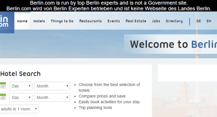Auf berlin.com erklärt ein Disclaimer, dass die Website nicht vom Land Berlin betrieben wird. Deshalb dürfen die Betreiber der Seiter die Domain weiterhin nutzen.