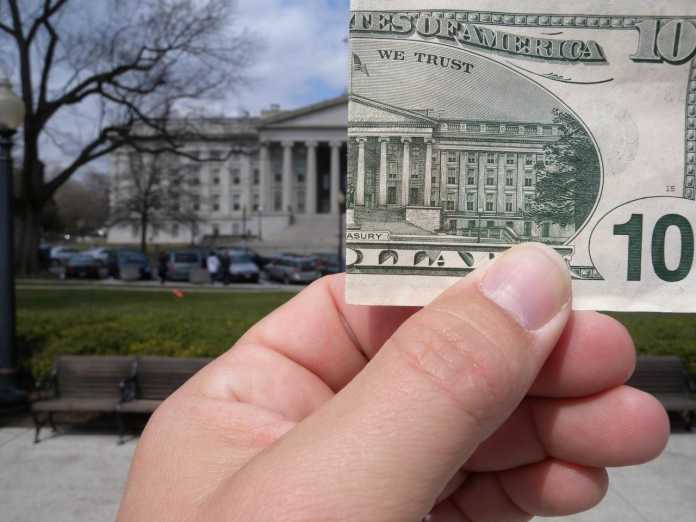 US-Finanzministerium - in echt und auf Dollarnote
