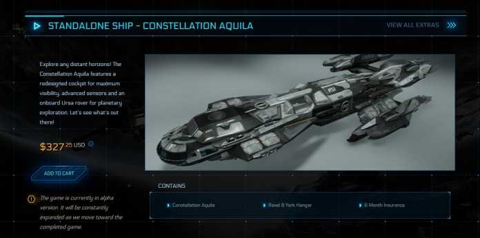 Über 300 US-Dollar für ein digitales Raumschiff für ein unfertiges Spiel.