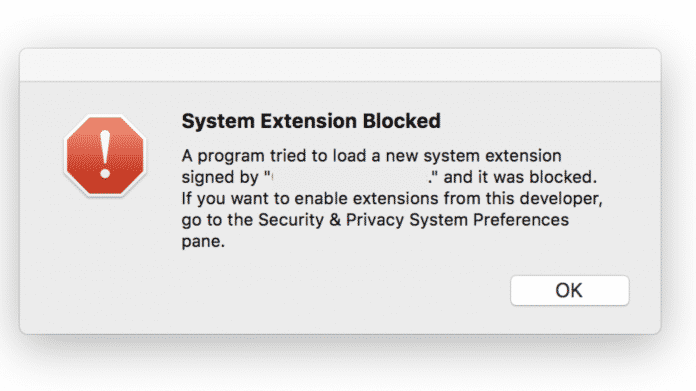 Kernel Extension blockiert