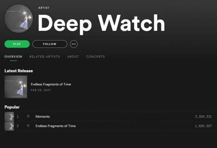 Deep Watch hat eine EP und insgesamt 3,8 Millionen Streams – aber keine offizielle Website und keine Facebook-Seite? Außerhalb von Spotify scheint die Band nicht zu existieren.