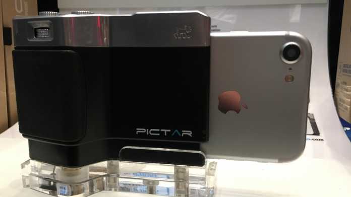 iPhone-DSLR: Pictar-Gadget hilft bei Einhand-Fotos