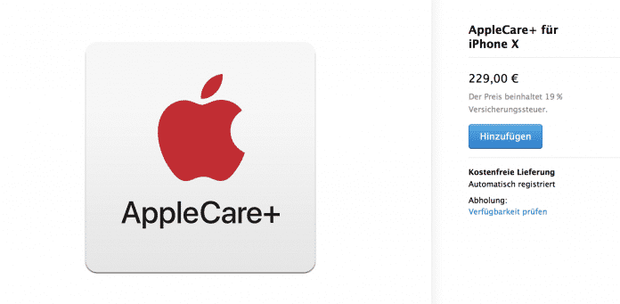 Für das teure iPhone X fällt auch Apples Zusatzversicherung teurer aus.