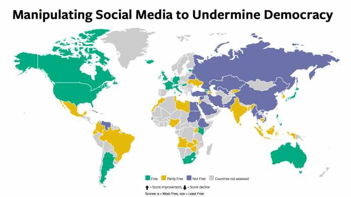 Internetfreiheit 2017: Online-Manipulationen in vielen Ländern gefährden die Demokratie
