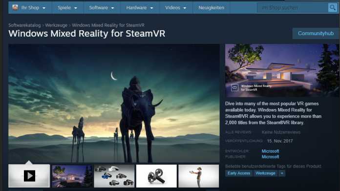 Steam VR steht als Open Beta für Windows Mixed Reality bereit.