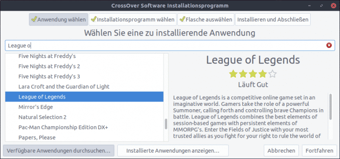 League of Legends mit Crossover unter Linux installieren