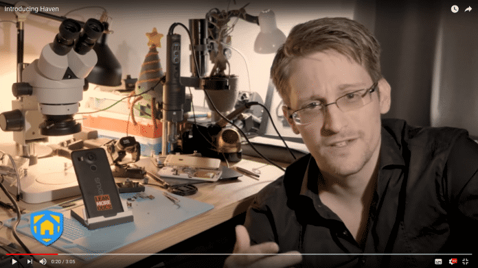 Edward Snowden stellt Haven-App vor.