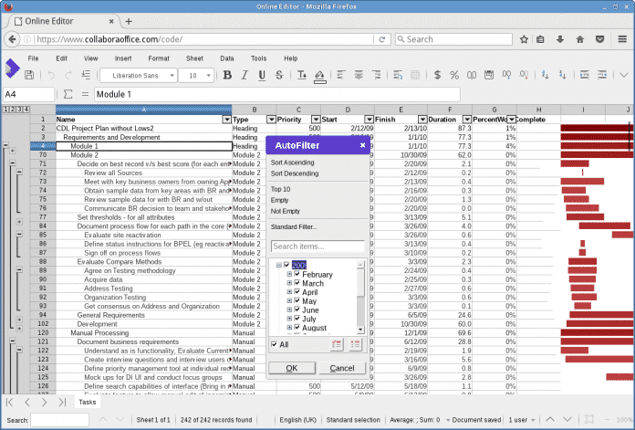 Mit CODE 3.0 können Anwender mit dem Browser in der Tabellenkalkulation auf die gleichen Filter wie bei der Desktop-Version zurückgreifen.