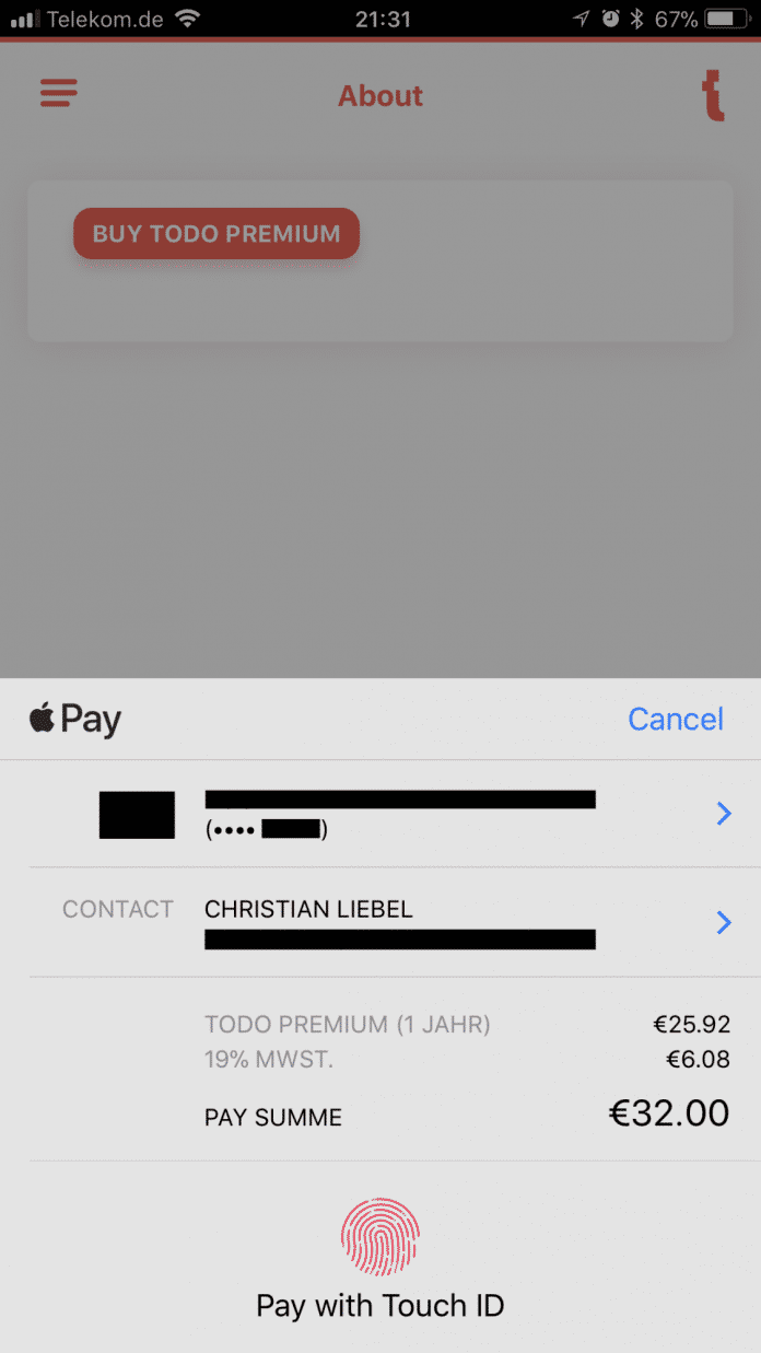 Payment Request API unter iOS 11.3