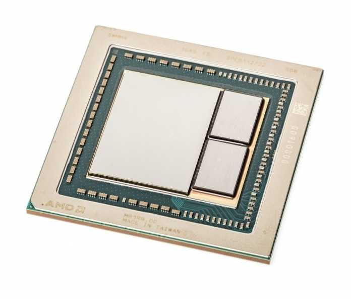 Die Vega-GPU mit 4096 Shader-Rechenkernen  und zwei HBM2-Speicherstapeln