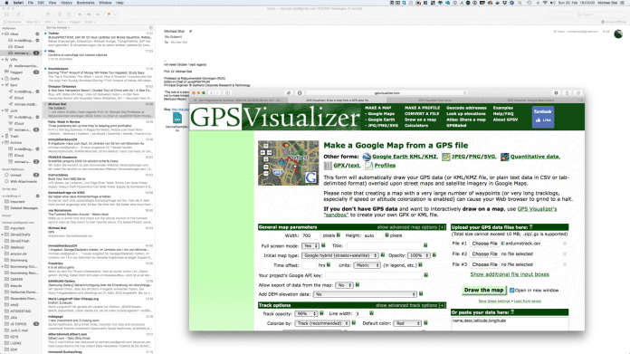 Im Online-Dienst GPS Visualizer lassen sich GPS-Formate konvertieren oder visualisieren.