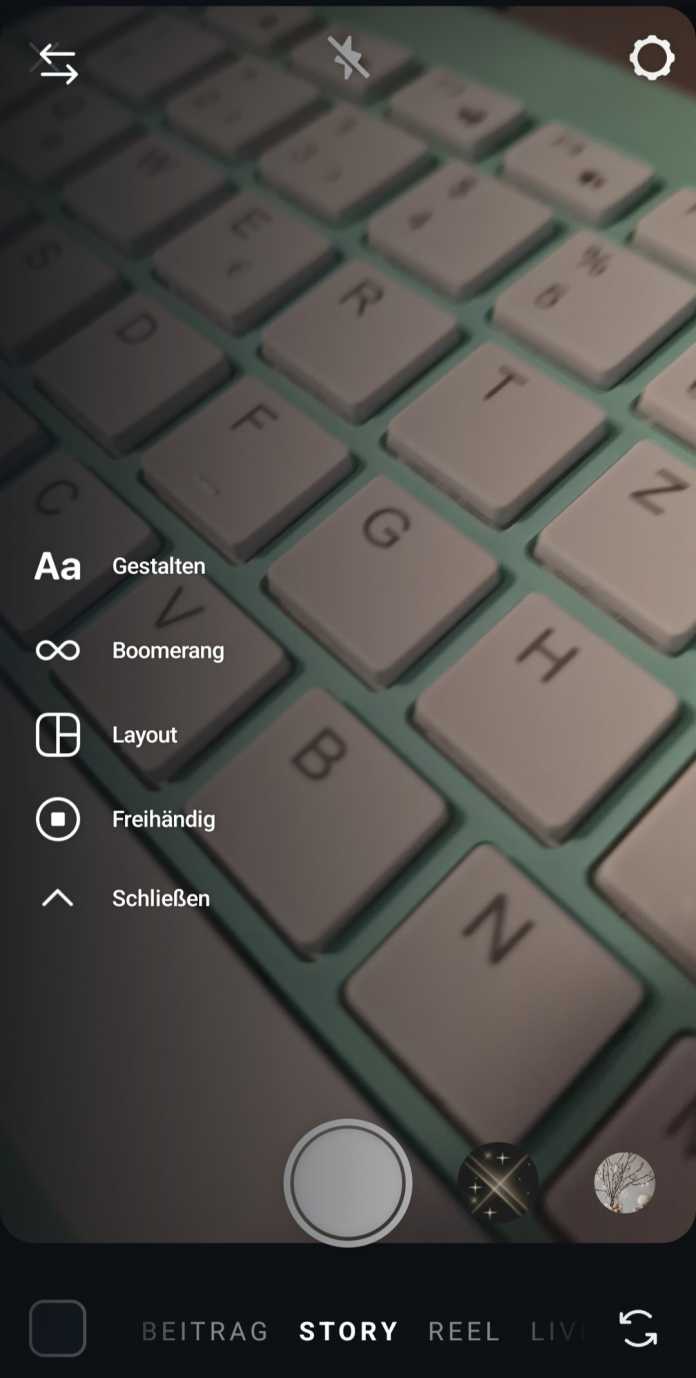 Funktionen für Instagram Story
