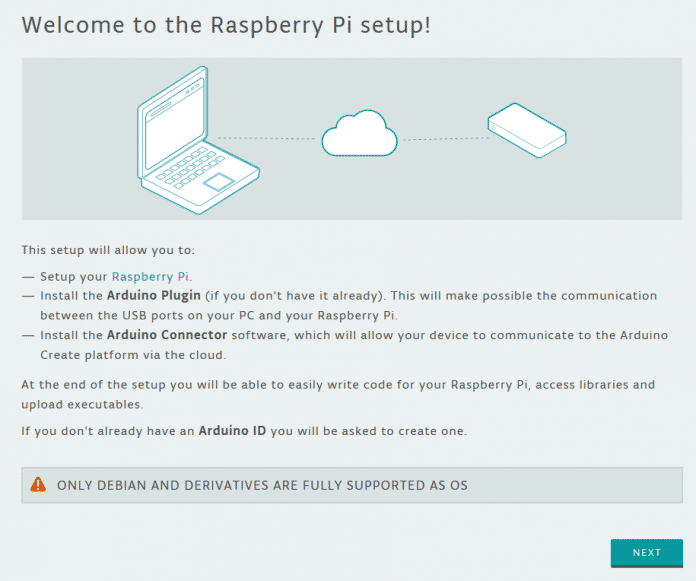 Screenshot der Installation von Raspberry-Pi-Boards in Arduino Create