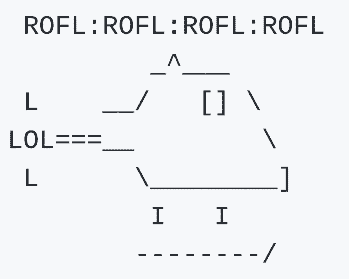 Der ROFL-copter ist eine bekannte ASCII-Grafik.
