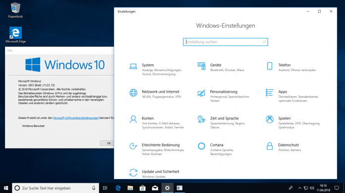 Windows 10: Version 1803 kommt am Montag – aber noch nicht als Update
