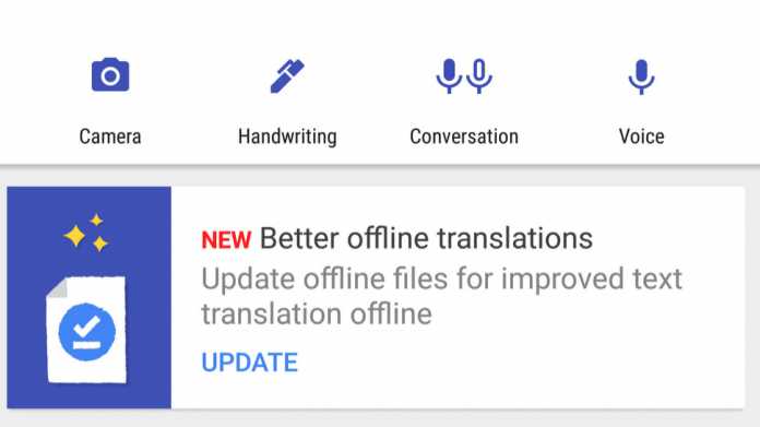 Google Translate mit verbesserter Offline-Übersetzung
