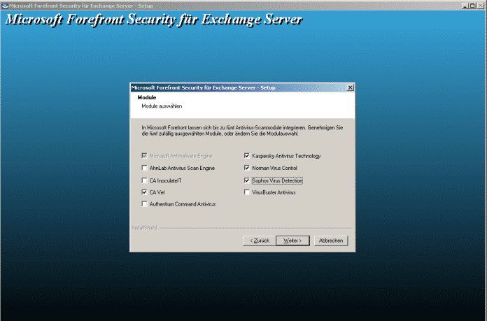 Forefront Security für Exchange Server