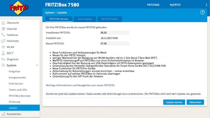 FritzOS 7 ist jetzt auch für den &quot;1&amp;1 Business Server&quot; erhältlich – also für die Fritzbox 7580 im schwarzen Gehäuse, das der Provider 1&amp;1 anbietet.