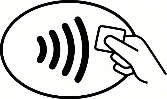 Dieses Symbol bedeutet: Hier kann man kontaktlos mit Karte oder NFC-Smartphone bezahlen.